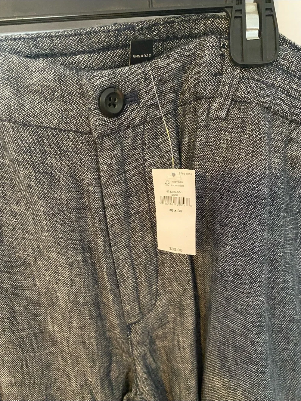 Banana Republic Slate Gray Linen-Blend Trousers